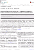 Cover page: Draft Genome of Pseudomonas sp. Strain 11/12A, Isolated from Lake Washington Sediment