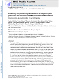 Cover page: Feasibility and preliminary effectiveness of integrating HIV prevention into an adolescent empowerment and livelihood intervention at youth clubs in rural Uganda