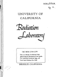 Cover page: IRRADIATION HYPOPHYSECTOMY AND RELATED STUDIES USING 340-MEV PROTONS AND 190-MEV DEUTERONS