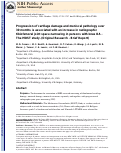 Cover page: Progression of cartilage damage and meniscal pathology over 30 months is associated with an increase in radiographic tibiofemoral joint space narrowing in persons with knee OA – the MOST study