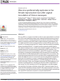 Cover page: Zika virus preferentially replicates in the female reproductive tract after vaginal inoculation of rhesus macaques