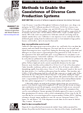 Cover page of Methods to Enable the Coexistence of Diverse Corn Production Systems