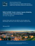 Cover page: Solar-to-Grid: Trends in System Impacts, Reliability, and Market Value in the United States with Data Through 2019