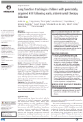 Cover page: Lung function tracking in children with perinatally acquired HIV following early antiretroviral therapy initiation