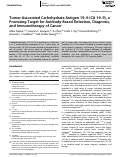 Cover page: Tumor-Associated Carbohydrate Antigen 19-9 (CA 19-9), a Promising Target for Antibody-Based Detection, Diagnosis, and Immunotherapy of Cancer.