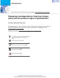 Cover page of Managing interdependence: American foreign policy and the political origins of globalization