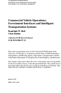 Cover page: Commercial Vehicle Operations: Government Interfaces And Intelligent Transportation Systems