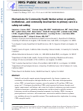 Cover page: Mechanisms for Community Health Worker Action on Patient-, Institutional-, and Community-Level Barriers to Primary Care in a Safety-Net Setting