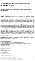 Cover page: Energy Impact of Connected Eco-driving on Electric Vehicles