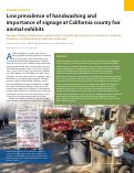 Cover page: Low prevalence of handwashing and importance of signage at California county fair animal exhibits