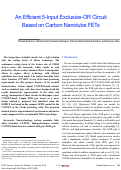 Cover page: An Efficient 5-Input Exclusive-OR Circuit Based on Carbon Nanotube FETs