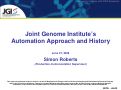 Cover page: Joint Genome Institute's Automation Approach and History