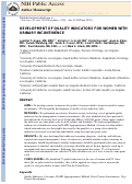 Cover page: Development of quality indicators for women with urinary incontinence