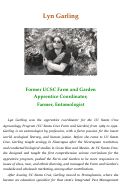 Cover page: Lyn Garling: Former UCSC Farm and Garden Apprentice Coordinator, Farmer, Entomologist