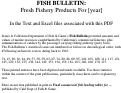 Cover page of Fish Bulletin. Fresh Fishery Products For [year]