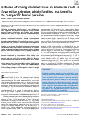 Cover page: Extreme offspring ornamentation in American coots is favored by selection within families, not benefits to conspecific brood parasites