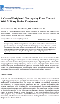 Cover page: A case of peripheral neuropathy from contact with military radar equipment.