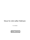 Cover page: Music for John (after Feldman)