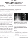 Cover page: Diagnosis of Spinal Epidural Abscess by Abdominal Plain-Film Radiography