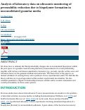 Cover page: Analysis of laboratory data on ultrasonic monitoring of permeability reduction due to biopolymer formation in unconsolidated granular media