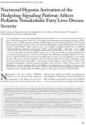 Cover page: Nocturnal Hypoxia Activation of the Hedgehog Signaling Pathway Affects Pediatric Nonalcoholic Fatty Liver Disease Severity.