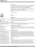 Cover page: Evaluation of a novel metric for personalized opioid prescribing after hospitalization.