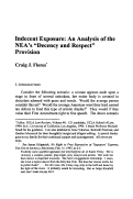 Cover page: Indecent Exposure: An Analysis of the NEA's "Decency and Respect" Provision