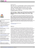 Cover page: Alcohol use, acculturation and socioeconomic status among Hispanic/Latino men and women: The Hispanic Community Health Study/Study of Latinos.