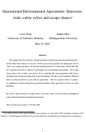 Cover page: International Environmental Agreements: Emissions trade, safety valves and escape clauses