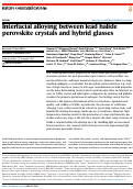 Cover page: Interfacial alloying between lead halide perovskite crystals and hybrid glasses