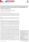 Cover page: Recovery of 52 bacterial genomes from the fecal microbiome of the domestic cat (Felis catus) using Hi-C proximity ligation and shotgun metagenomics.