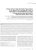 Cover page: A novel intronic single nucleotide polymorphism in the myosin heavy polypeptide 4 gene is responsible for the mini-muscle phenotype characterized by major reduction in hind-limb muscle mass in mice.