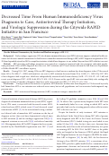 Cover page: Decreased Time From Human Immunodeficiency Virus Diagnosis to Care, Antiretroviral Therapy Initiation, and Virologic Suppression during the Citywide RAPID Initiative in San Francisco.