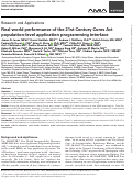 Cover page: Real World Performance of the 21st Century Cures Act Population Level Application Programming Interface