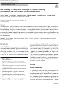 Cover page: Pre-clerkship Teaching and Learning in the Virtual Learning Environment: Lessons Learned and Future Directions.