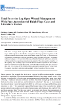 Cover page: Total posterior leg open wound management with free anterolateral thigh flap: case and literature review.