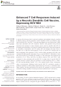 Cover page: Enhanced T Cell Responses Induced by a Necrotic Dendritic Cell Vaccine, Expressing HCV NS3