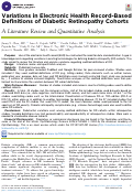 Cover page: Variations in Electronic Health Record-Based Definitions of Diabetic Retinopathy Cohorts A Literature Review and Quantitative Analysis