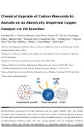 Cover page: Chemical upgrade of carbon monoxide to acetate on an atomically dispersed copper catalyst via CO-insertion