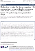 Cover page: Mechanisms of action for stigma reduction among primary care providers following social contact with service users and aspirational figures in Nepal: an explanatory qualitative design