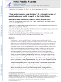 Cover page: “Clear action requires clear thinking”: A systematic review of gentrification and health research in the United States