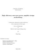 Cover page: High efficiency mm-wave power amplifier design methodology