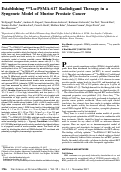 Cover page: Establishing 177Lu-PSMA-617 Radioligand Therapy in a Syngeneic Model of Murine Prostate Cancer