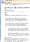 Cover page: Maximizing exposure therapy: An inhibitory learning approach