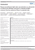 Cover page: Plasma neurofilament light chain concentrations as a biomarker of clinical and radiologic outcomes in relapsing multiple sclerosis: Post hoc analysis of Phase 3 ozanimod trials