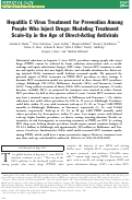 Cover page: Hepatitis C virus treatment for prevention among people who inject drugs: Modeling treatment scale‐up in the age of direct‐acting antivirals