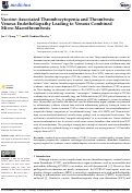Cover page: Vaccine-Associated Thrombocytopenia and Thrombosis: Venous Endotheliopathy Leading to Venous Combined Micro-Macrothrombosis