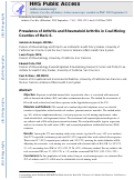 Cover page: Prevalence of Arthritis and Rheumatoid Arthritis in Coal Mining Counties of the United States