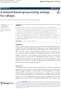 Cover page: A network-based group testing strategy for colleges.