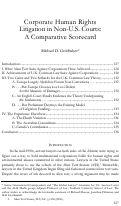 Cover page: Corporate Human Rights Litigation in Non-U.S. Courts: A Comparative Scorecard